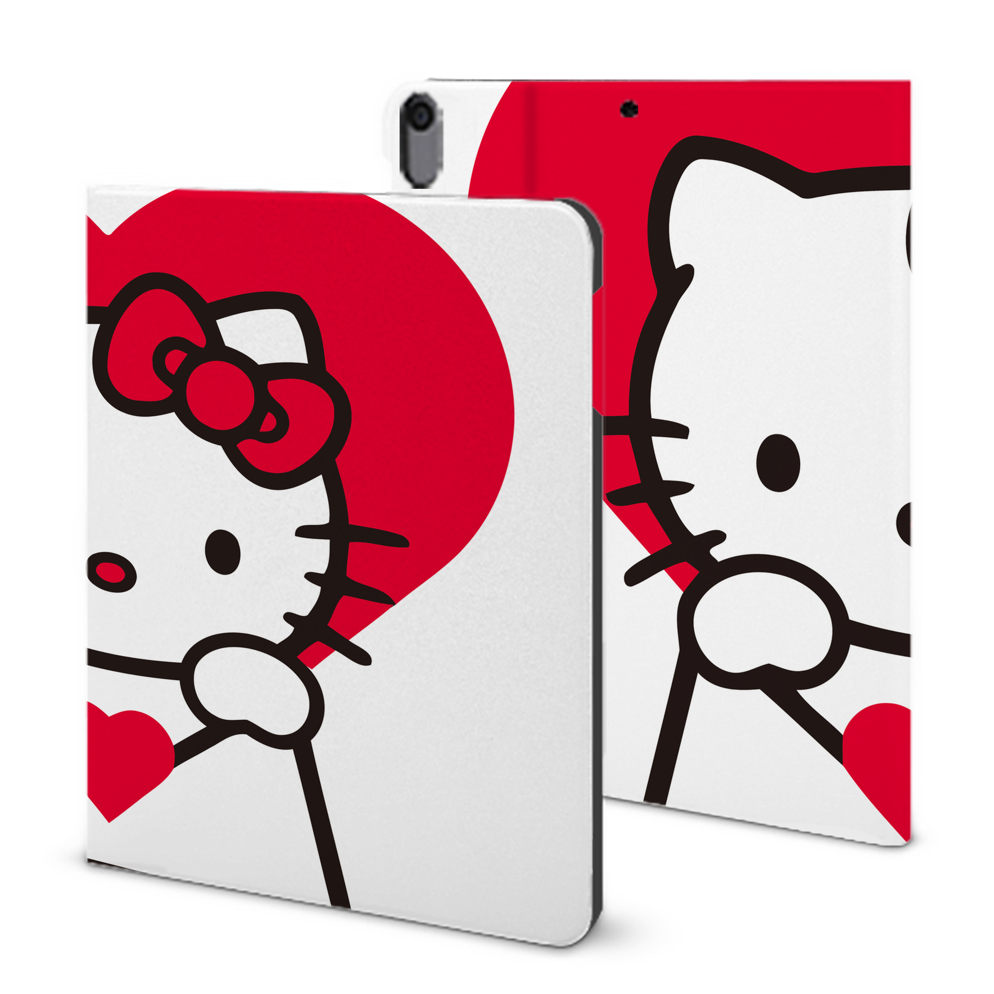（画像用） Hello Kitty ハローキティ IPad ケース ブック型 PUレザー TPU 耐衝撃 軽量 薄型 ペン収納なし 全面保護 IPad 各モデル対応